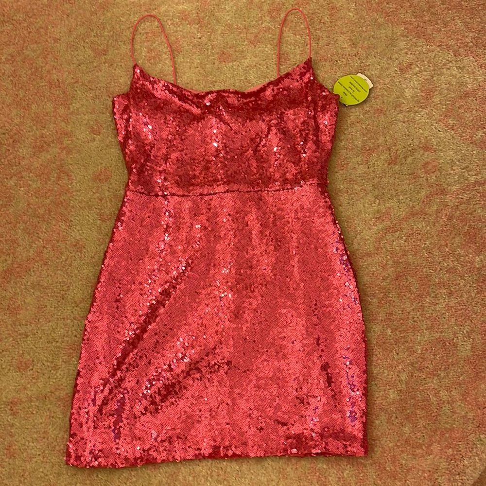 Windsor barbie pink sequin mini dress size L